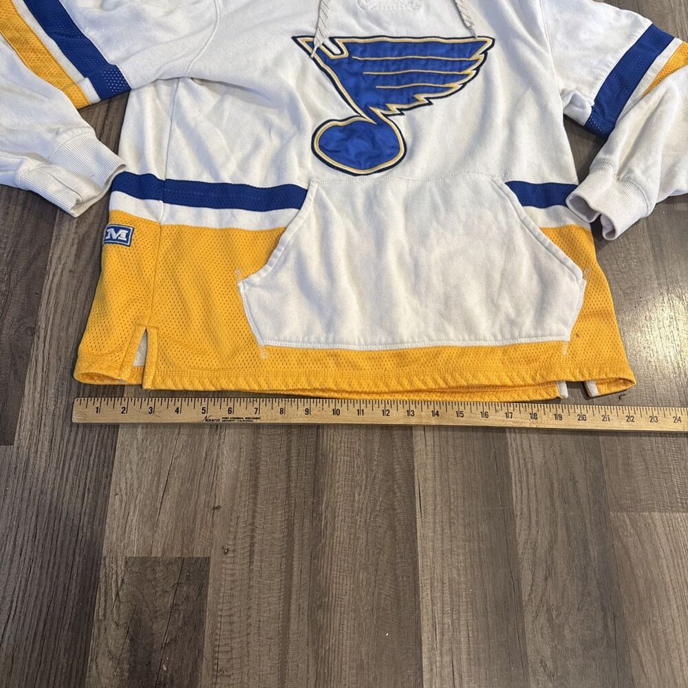 St. Louis Blues Hoodie Mens Large CCM NHL Sweatshirt Logo STL Retro‎ Drawstrings - Picture 2 of 7